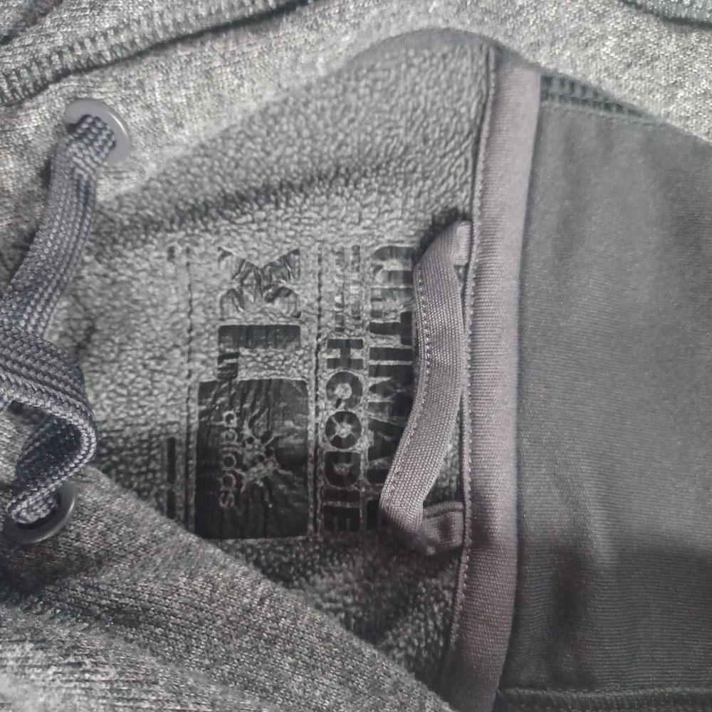 Adidas Hoodie Womens XL Gray Fleece Pullover Sweatshirt Kangaroo Pocket Logo - Picture 3 of 6